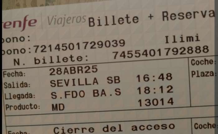 Billete ferrocarril